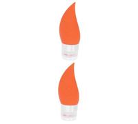 Healeved 2piezas Botella Refillable De Silicona De Contenedor De Loción y Champú Forma Para y Cosméticos Naranja