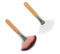 Healeved 2piezas Brocha De Maquillaje Facial Brocha Para Polvo y Mango y Pelo Suave Para Aplicación De Base y Acabados Profesionales