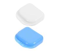 Healeved 2piezas Caja De Almacenamiento Para Dentaduras Postizas Estuche Pequeño Para Retenedores Estuche Duradero Para Aparatos Ortopédicos Para Llevar El Bolso o Maleta