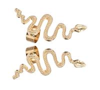 Healeved 2piezas Clip De Oreja De Serpiente Pequeño Joyería Delicada Para Mujer Pendientes Forma De Serpiente Para Adornos De Oreja Moda