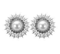 Healeved 2piezas Clips de Gemas de Imitación para Zapatos de Boda Decoración de Cristal con Abalorios de Perla Hebilla Desmontable para DIY Accesorios de Boda para Madre de Novia Color