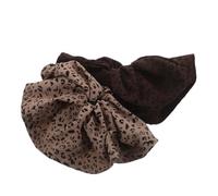 Healeved 2piezas Coletero Estampado de Leopardo Coleteros Grandes para Pelo Grueso Decorativos para Festivales Color Té Leche y Color Café Oscuro