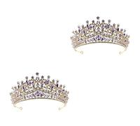 Healeved 2piezas Crown Adorable Glitter Decoration for Christmas Bride Rhinestone Decor Para Novias y Niñas Accesorio De Fiesta Brillo Para Bodas y Cumpleaños