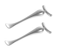 Healeved 2piezas Cuchara Masajeadora De Aleacion De Zinc Varillas Para Ojos Herramientas De Masaje Ocular Para Mujeres Diseño Dual Cabeza Para Aplicar Crema De Ojos y Masajear La Zona De Fa