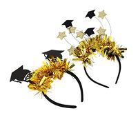 Healeved 2piezas Diadema De Graduación Estrellas Doradas y Título Accesorios De Fiesta Para Celebraciones Para Adultos