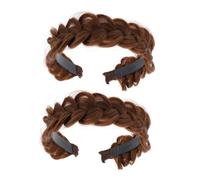 Healeved 2piezas Diadema De Peluca Trenzada Diadema Para Mujer Peluca Accesorio De Moda Para Cabello Para Eventos y Uso Diario