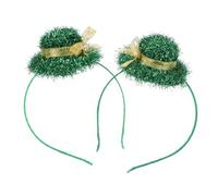 Healeved 2piezas Diadema De Sombrero Verde Día De San Patricio Tocado De Celebración Diadema Decorativa Para Fiestas Adorno Cabello