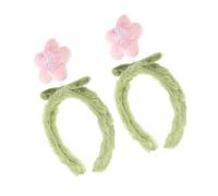 Healeved 2piezas Diademas de Felpa Diseño Floral para Mujer Accesorios Suaves Maquillaje Cuidado Piel y Ducha