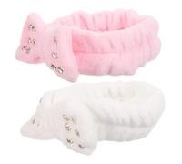Healeved 2piezas Diademas De Spa Para Cuidado Facial De Cinta Elástica Diseño De Lazo Accesorios Para Maquillaje y Limpieza Facial Para Ducha y Rutinas De Belleza