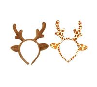 Healeved 2piezas Diademas Navideñas Adornos Cabello Astas De Ciervo Tocados Festivos Para Fiestas De Invierno