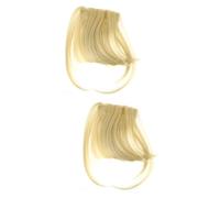 Healeved 2piezas Flequillo Falso Clip Sintético Para Mujer Accesorio De Peluca Estilo Natural Para Bodas Fiestas y Cosplay