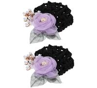 Healeved 2piezas Flower Hair Bun Nets for Women Elegant Hair Accessories for and Stewardesses Comfortable Fabric and Unique Design