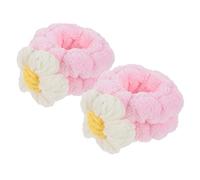 Healeved 2piezas Flower Shaped Wristbands Absorbent and Comfortable for Women and Girls for Spa Makeup Face Washing