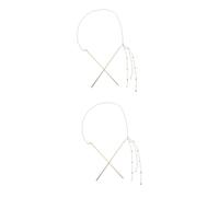 Healeved 2piezas Horquilla De Cabello Vintage Doble Cadena y Borlas Adorno Para Peinados Para Ocasiones Especiales y Atuendos De