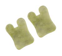 Healeved 2piezas Jade Gua Sha Board Natural Face Massage Tool Smooth Edges Facial Massager