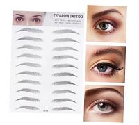 Healeved 2piezas Pegatinas De Cejas Artificiales Herramienta De Transferencia Para Hombres y Mujeres Imitación De Cejas Realistas Aplicación Color Negro