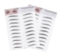 Healeved 2piezas Pegatinas De Cejas Artificiales Imitación De Cejas Realistas Herramienta De Maquillaje Para Hombres y Mujeres Fáciles De Usar y Color Negro