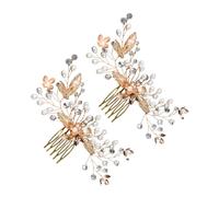 Healeved 2piezas Peina De Novia Elegante Flores Accesorios De Boda Para Novias Peinetas De y Perlas Tocado Para Bodas Detalle y