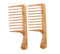 Healeved 2piezas Peine De Bambú De Dientes Anchos Para Hombres y Mujeres Peines Retro Para Peinar y Estilizar Cabello Clásicos y Desenredar Sin Daño