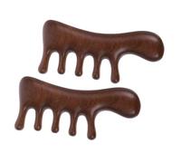 Healeved 2piezas Peine De Madera De Para Masaje Cabelludo De Peine De Dientes Anchos Para Tipo De Cabello Sin Electricidad Estática Para Aliviar Estrés y Circulación