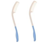 Healeved 2piezas Peine De Mango Curvado Para Mayores Peine Reutilizable Antienredos Accesorio Práctico y Ergonómico Para Cuidado De Ancianos y Discapacidad