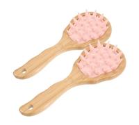 Healeved 2piezas Peine De Masaje Con Champú Mango Unidades Cepillo Para Cabello Rizado Cerdas Suaves Para Lavar El Cabello y Masajear El Cabelludo