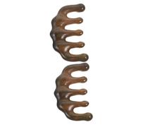 Healeved 2piezas Peine De Masaje De Madera De Sándalo Ergonómico Masajeador De Cabelludo Herramienta De Relajación Diseño Pulido y Suave Para Toque Cómodo y Energizante