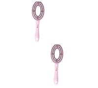 Healeved 2piezas Peine De Masaje De Plástico Para Cabelludo Cepillo Antiestático De Estilo Profesional Para Uso Salón y Hogar Estimula La Circulación Sanguínea Color Rosa