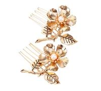 Healeved 2piezas Peine de Metal Cabello Vintage Peineta Floral Accesorios para Novia Decoración Cabello para Boda Graduación Fiesta