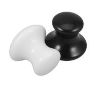 Healeved 2piezas Piedra De Masaje Natural Forma De Hongo Herramienta De Gua Sha Para Masaje Facial Para Relajación y Cuidado Piel Incluye De Piedra Negra y Blanca Para Eliminar Arrugas y to