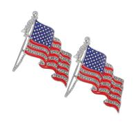 Healeved 2piezas Pin Bandera De De Imitación Broche Patriótico Para Trajes y Celebraciones Accesorio Elegante Para Ocasiones Especiales