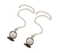 Healeved 2piezas Reloj de Bolsillo Calado Retro de Cuerda Manual Accesorio de Disfraz Steampunk para Cosplay Años