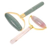 Healeved 2piezas Rodillos De Jade Autentico Para Cuidado Facial y Corporal Herramientas De Masaje Rodillos Faciales Para Rostro y Ojos