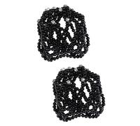 Healeved 2piezas Snood Para Cabello Perlas Accesorio De Danza Hecho Mano Redecilla Elástica Para Moño Para Actuaciones y Eventos Negro
