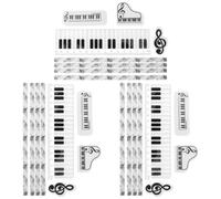 Healeved 3 Kit de Útiles Escolares con Temática de Piano para Estudiantes con Regla Precisa y Borradores Musicales Adecuado para Regreso a Clases y Clases de Música