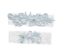 Healeved 3 Pares liga para novia encaje elástico puntilla bucle de muslo delicado anillo de muslo decoración de adorno de muslo adorable anillo de muslo joya Blue