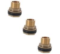 Healeved 3 Piezas Conector Del Tanque De Agua Acoplador De Mamparo Tubería De Agua Accesorios Ar Desviador De Barril De Lluvia Un Accesorios Montaje De Tanque De Mamparo Balde Latón
