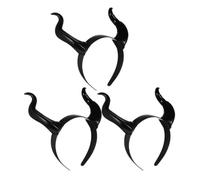 Healeved 3 Piezas Diadema de Cuernos Malvados de Plástico Negro para Halloween y Fiestas Temáticas, Diseño Único y Versátil que Realza la Autenticidad del Disfraz
