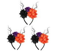 Healeved 3 Piezas Diadema de Fiesta para Mujeres y Niñas con Diseño de Novia Fantasmal Tocado Floral para Halloween y Cosplay Accesorio Durable y Reutilizable para Temáticas