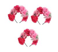 Healeved 3 Piezas Diadema Vintage de Flores y Mariposas Realistas Ligera y Accesorio Retro para Fiesta de Halloween y Día Muertos Mexicano para Mujer