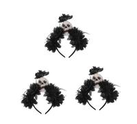 Healeved 3 Piezas Halloween Flower Crown Skull Headband Dark Floral Cosplay Headpiece For Women Lightweight Day Of The Dead Party Accessory