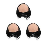 Healeved 3 Piezas Peluca Hombre Calva Realista de Fibra Resistente al Calor para Disfraz Científico Época con Diseño Clásico y Fácil Peinado en Color Negro