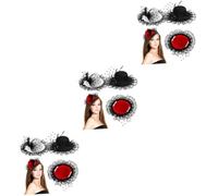 Healeved 3 Series Sombrero Accesorios Para El Cabello Mella Dama Sombrero Elegante Pequeño Tocado De Mujer Señoras Sombreros De Lazo Fascinador De Mujeres Malla 3 Piezas*3