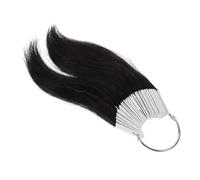 Healeved 30 Anillos de Color para Cabello Humano Negro, Muestras de Color de 3 Grados Anillo Blanco de Pvc, Mechones Que Se Pueden Teñir y Alisar para Salón Profesional