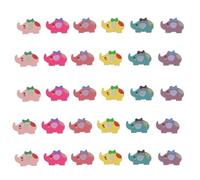 Healeved 30 Chinchetas de Empuje de Madera Diseño de Elefante Colorido, 30 Piezas, Decorativas para Tableros de Corcho, Oficina, Escuela y Hogar, Tachuelas para Tablones de Anuncios