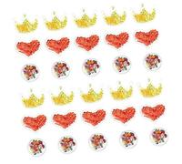 Healeved 30piezas Accesorios Para Clips De Cabello Brillantina Forma De Corazón y Materiales Para Decoración De Peinados y Manualidades