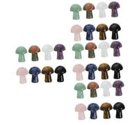 Healeved 32piezas Decoración De Setas De Cristal Miniatura Adornos De Hongos De Natural Para Jardín y Oficina
