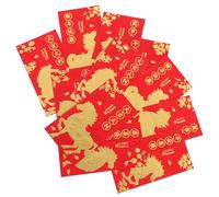 Healeved 36 Sobres Rojos Chinos para Año Lunar 2026 Diseño Caballo Dorado Tamaño Grande para Dinero y Tarjetas Papel Resistente Sobres de Suerte para Celebración de Año Nuevo