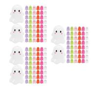 Healeved 39 Piezas Cuentas Acrílicas de Fantasma para Hacer Joyas de Halloween, Espaciadores Ligeros y Fáciles de Ensartar para Pulseras y Collares de Fiesta Color Aleatorio