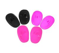 Healeved 3pares Protectores De Orejas De Silicona Para Tinte De Pelo Resistente Al Calor Reutilizable Negro Morado y Rosa Para Peluquería y Uso Personal